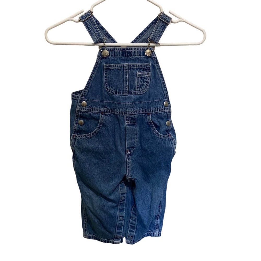 Baby Gap 18-24 Months Classic Blue Overalls Snap Closure Denim Jeans